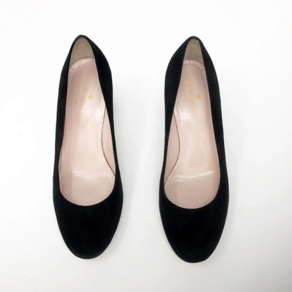 🖤 KATE SPADE 🩶 Metallic Glitter Chunky Heel Pumps sz 6 - Picture 2 of 8